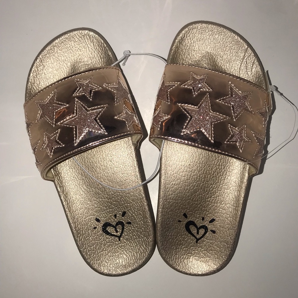 NWT JUSTICE SLIDES SIZE 1